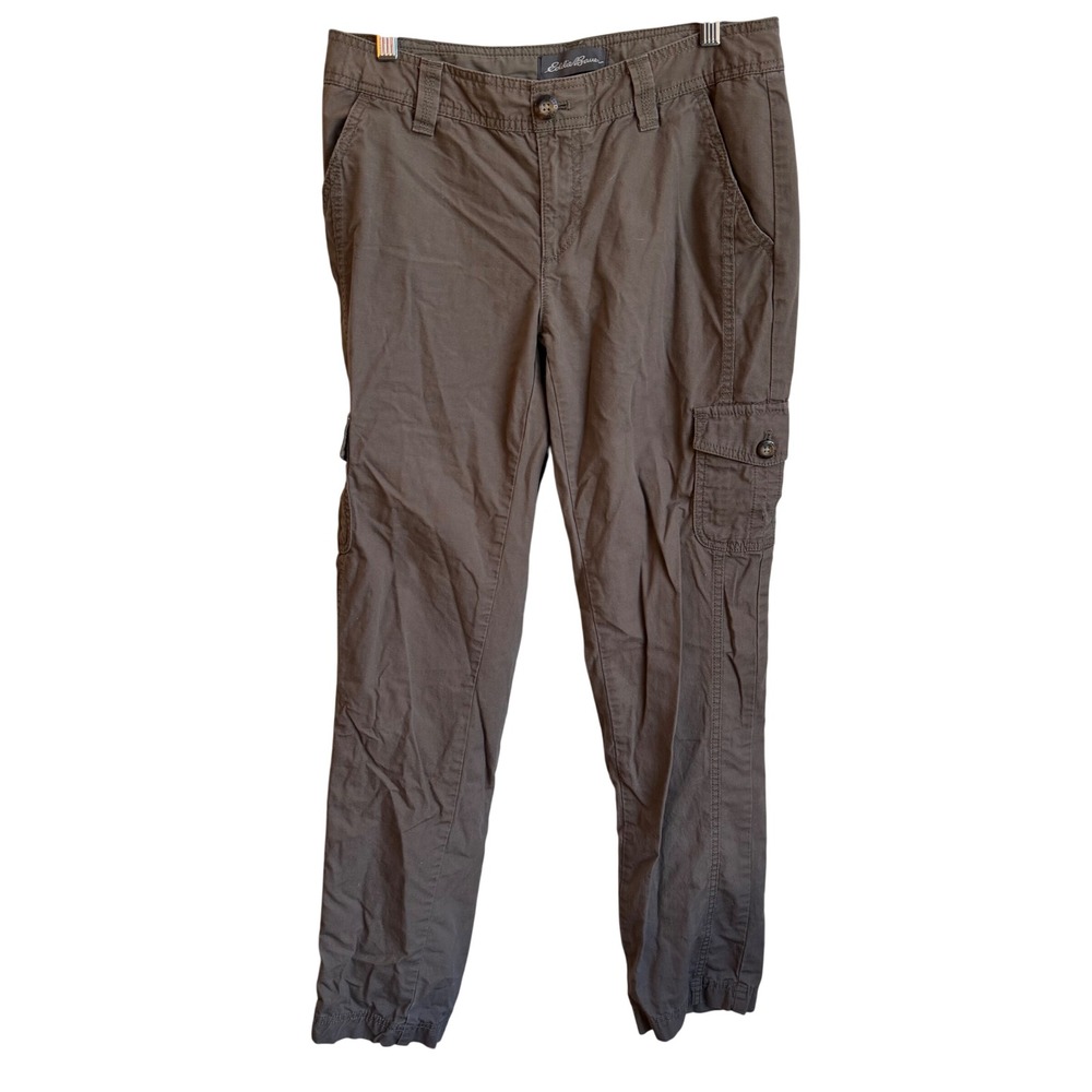 Eddie Bauer Cargo Pants Women 6 Brown Utility Straight Leg Hiking Pants Gorpcore